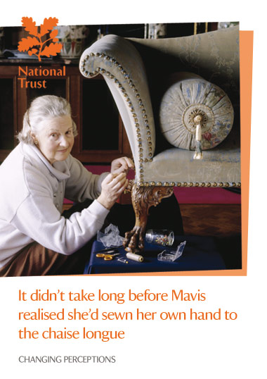It didn't take Mavis long to realise she'd sewn her hand to the chaise longue
