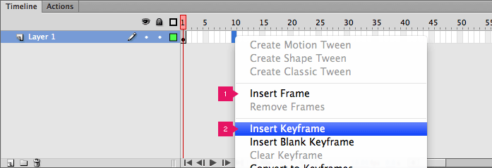 Flash frames and keyframes